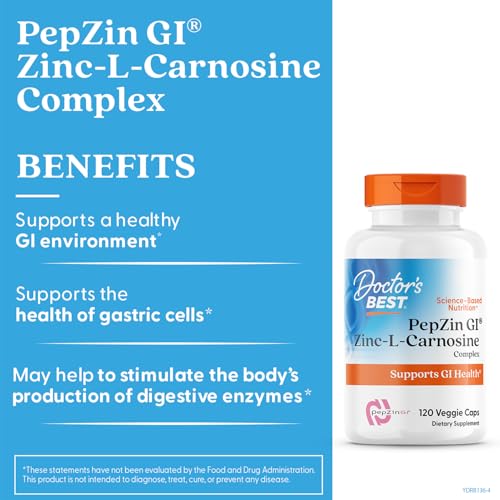 PepZin GI label detail showing zinc-L-carnosine formula