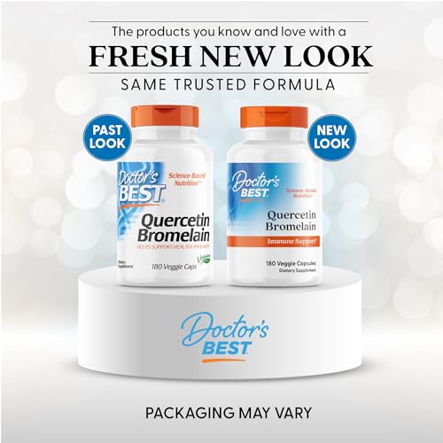 Doctor's Best Quercetin Bromelain capsules closeup showing daily wellness use