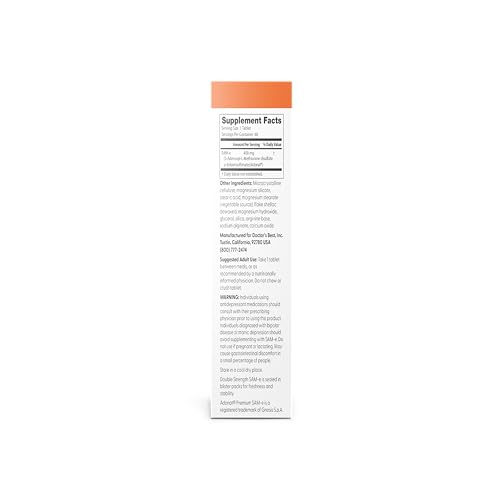 Closeup of a SAM-e 400 mg tablet with enteric coating.