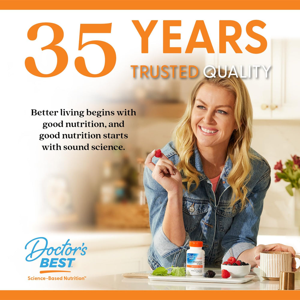 Doctor's Best science-backed nutrition label illustrating rigorous formula.