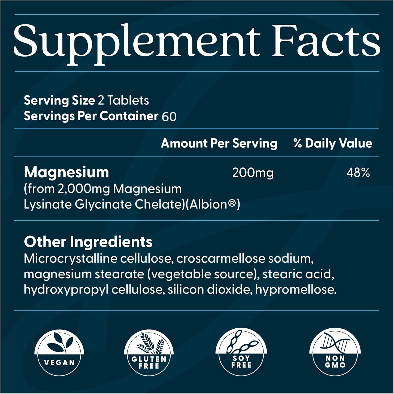 Close-up of Doctor's Best magnesium glycinate lysinate tablets