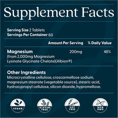 Close-up of Doctor's Best magnesium glycinate lysinate tablets
