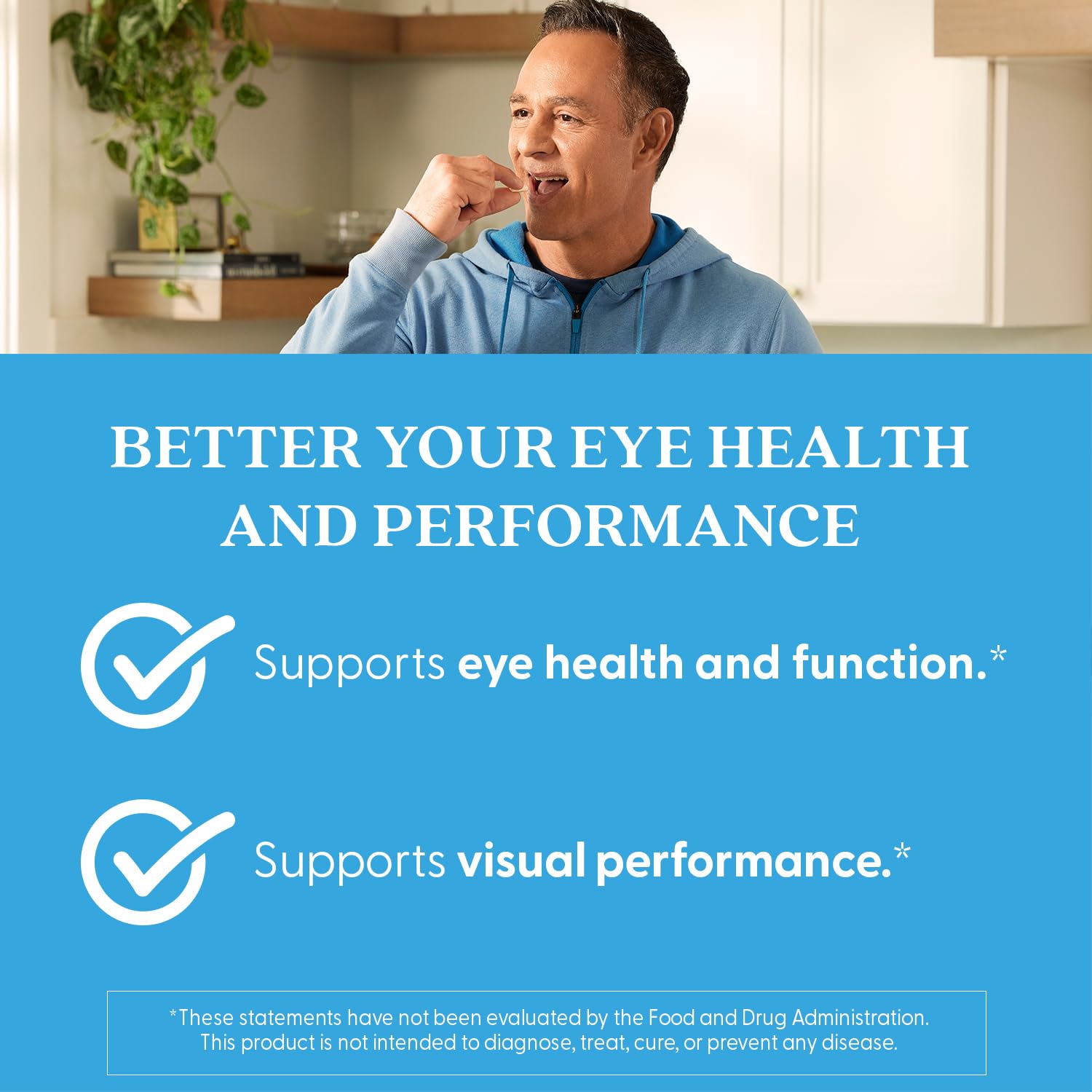 Doctor's Best vegan, gluten-free label on eye supplement bottle.