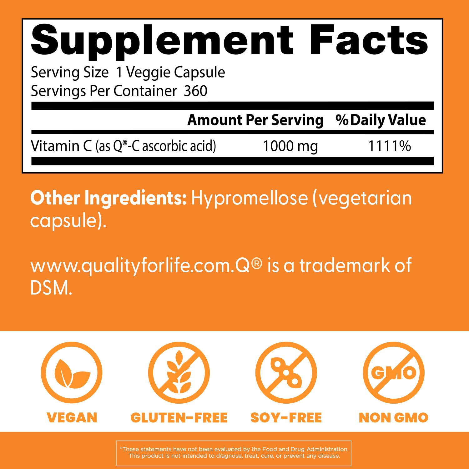 Doctor's Best Vitamin C label shows Scotland manufacturing quality