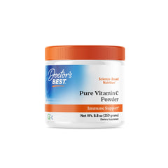 Doctor's Best Vitamin C Powder bottle with label, highlighting quality and immune support