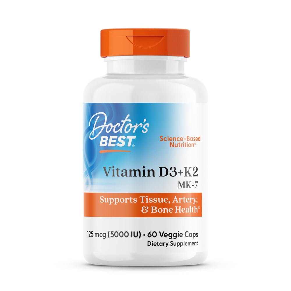 Doctor's Best Vitamin D3 + K2 bottle cap close-up, highlighting easy daily intake.