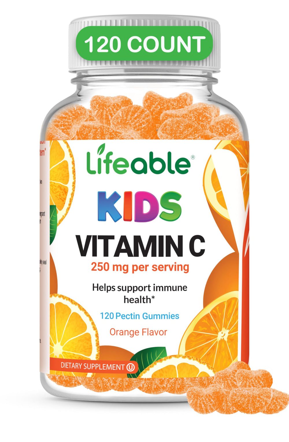 Doctors Orders Vitamin C Kids bottle with gummies, convenient daily immune support