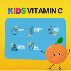 Doctors Orders Vitamin C Kids packaging illustration, clear info for simple supplement routines