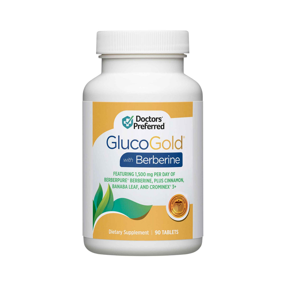 DOCTORS' PREFERRED GlucoGold berberine bottle for daily wellness support