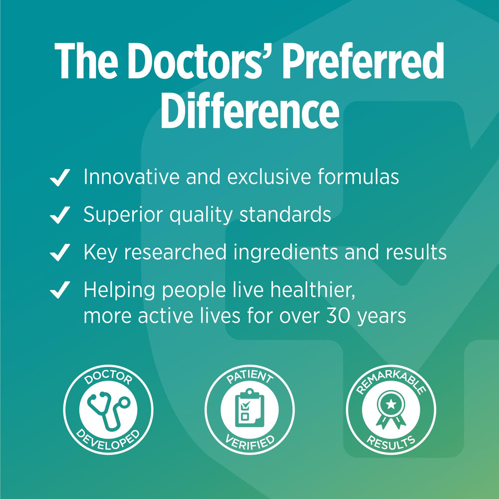 Gluten-free DOCTORS' PREFERRED Glucogold label emphasizing purity and potency