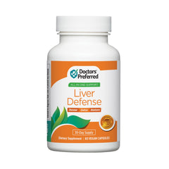 DOCTORS' PREFERRED Liver Defense bottle front for metabolic support.