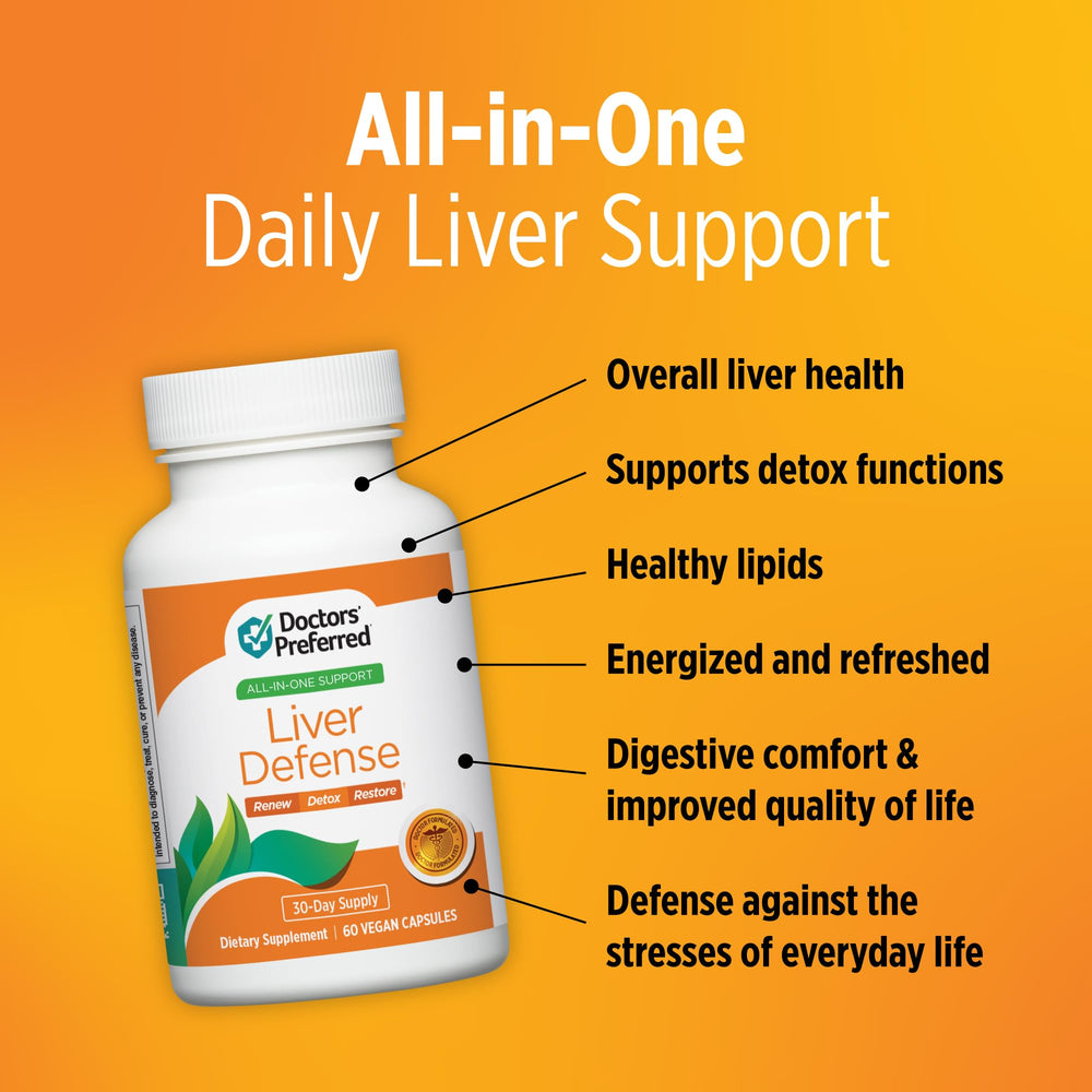 DOCTORS' PREFERRED Liver Defense ingredients-glutathione close-up emphasizes antioxidant support.
