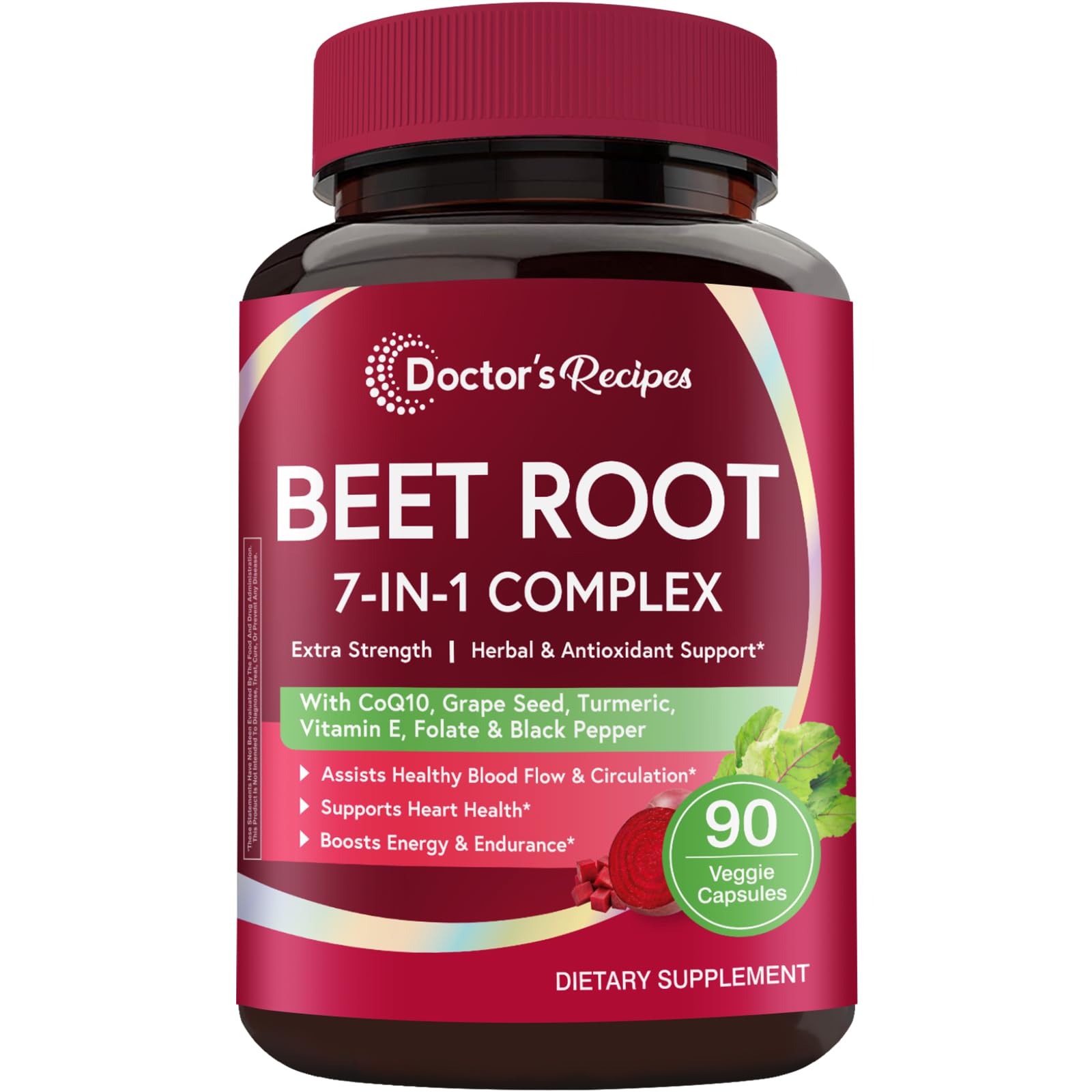  Doctor's Recipes Beet Root Capsules bottle for everyday circulation support