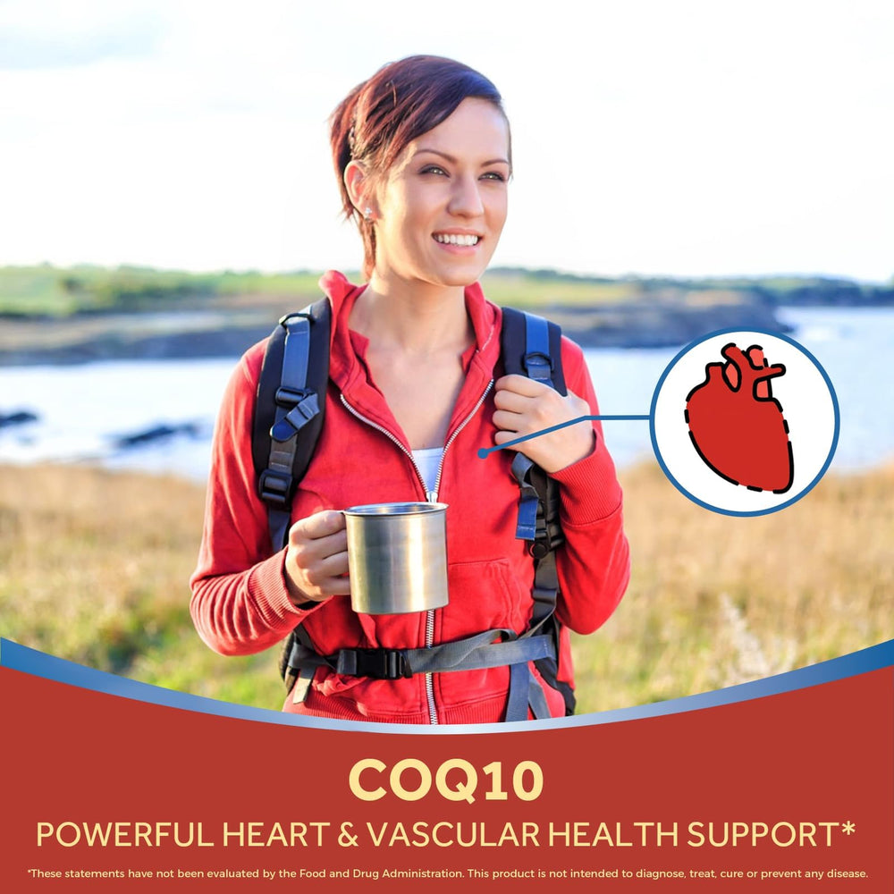 Doctor's Recipes CoQ10 antioxidant-support softgels shown for overall cellular protection