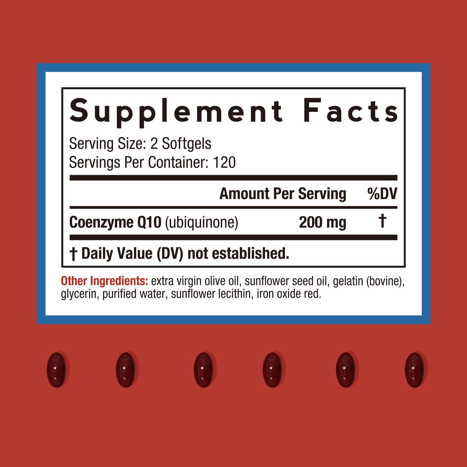 Doctor's Recipes CoQ10 olive oil softgels close-up highlighting enhanced absorption