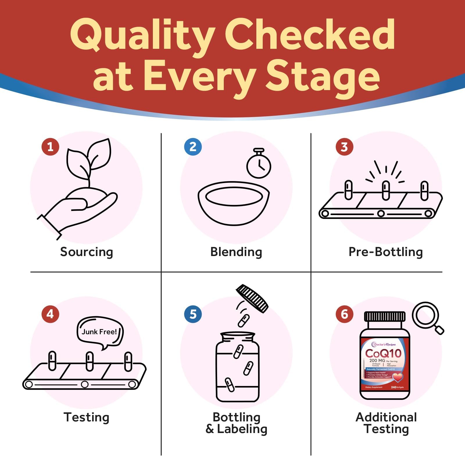 Doctor's Recipes CoQ10 two-oil softgel illustration showing improved solubility
