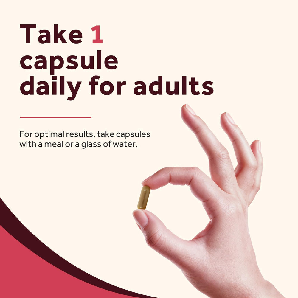 Doctor's Recipes dosage guide image illustrating simple one-capsule daily use.