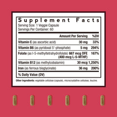 Doctor's Recipes iron bisglycinate capsule closeup showing non-constipating form.