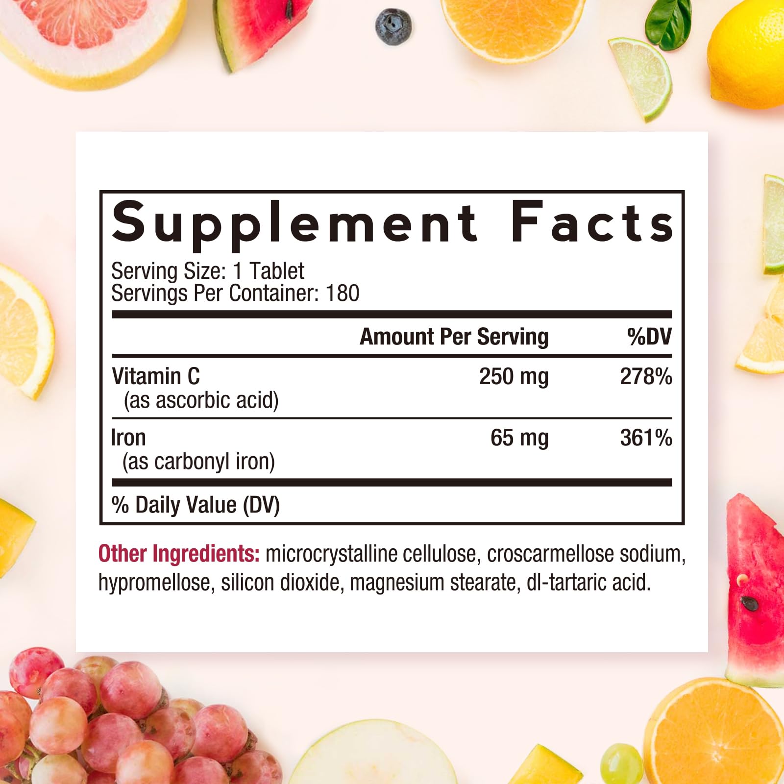 Closeup of Doctor's Recipes iron tablet highlighting smooth capsule