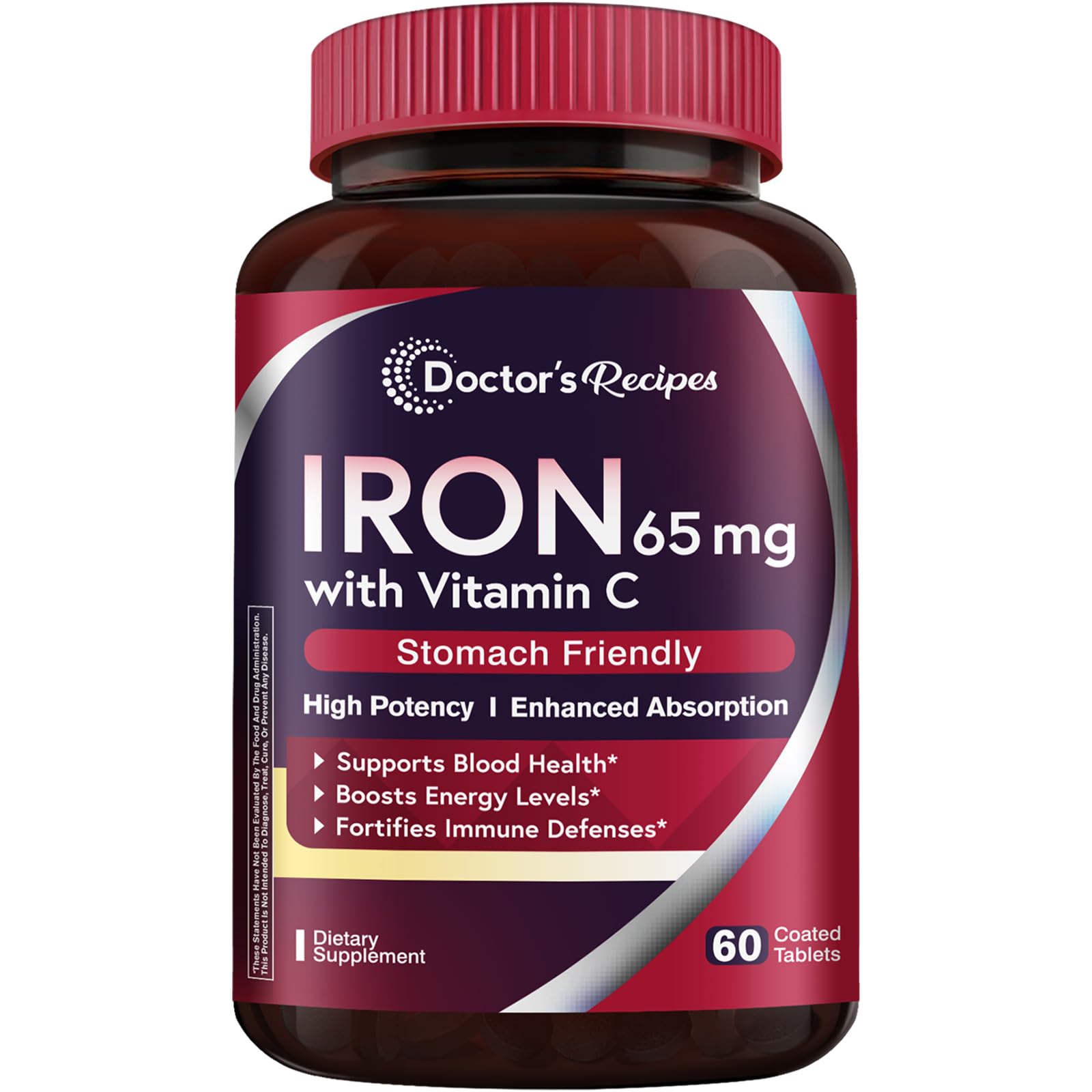 Doctor's Recipes iron-tablet-high-potency demonstrates strong absorption for daily energy support.