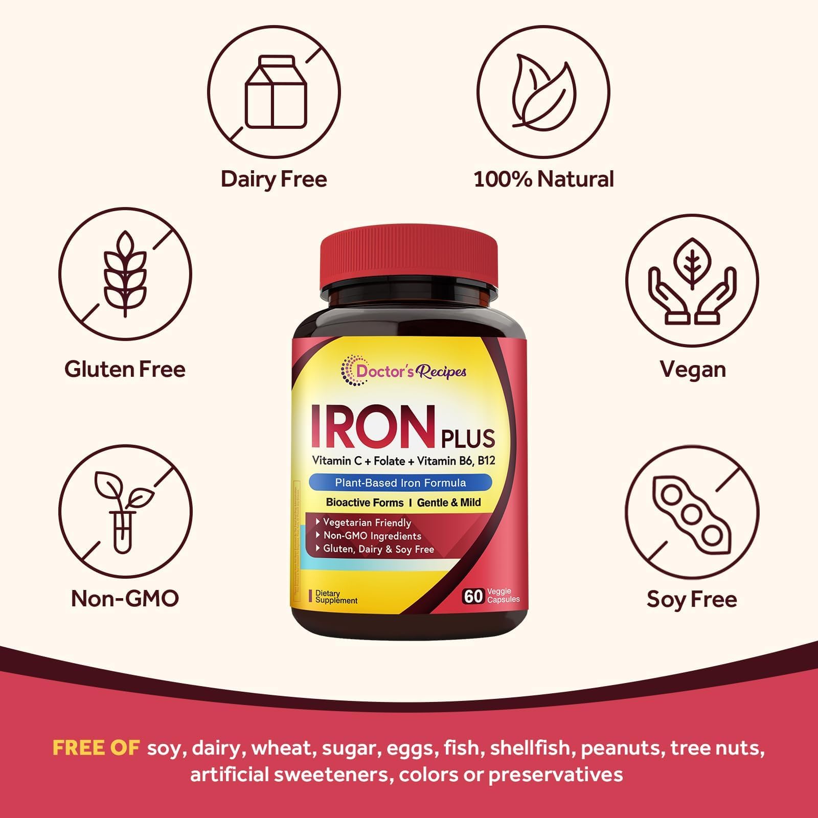 Doctor's Recipes vegan capsules in a scene illustrating daily intake.