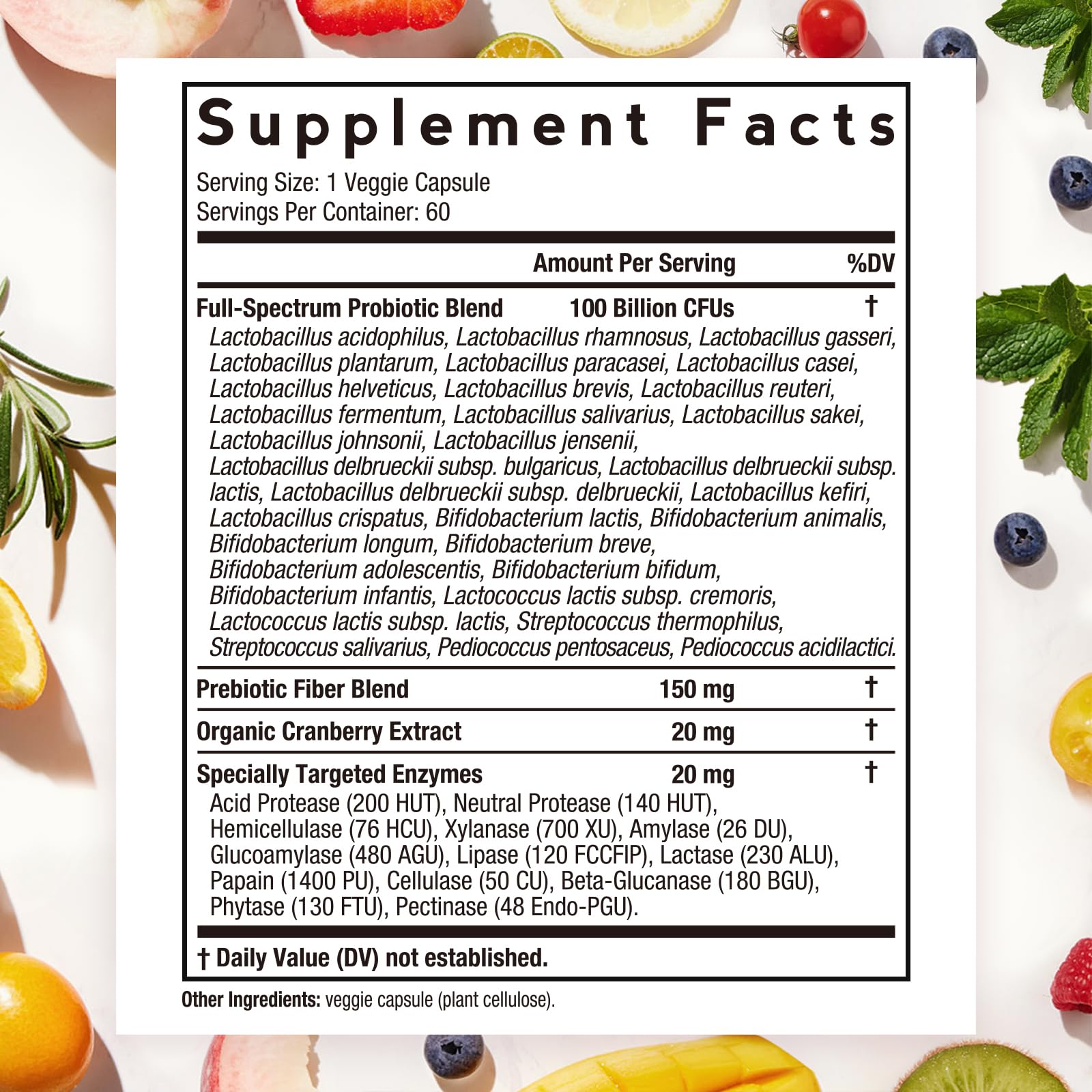 Closeup of Doctor's Recipes Probiotics for Women capsule showing contents