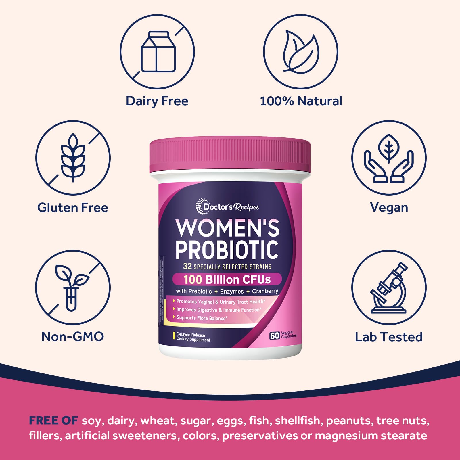 Shelf-stable banner for Doctor's Recipes Probiotics for Women