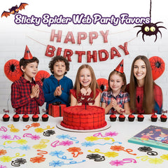 DODOLOL colorful sticky hands on spider web decor ideal for classrooms.