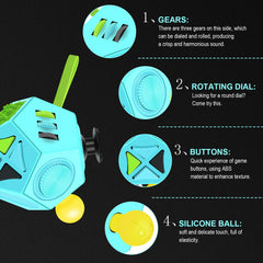DoDoMagxanadu fidget dodecagon cube blue sky gear panel for tactile fun
