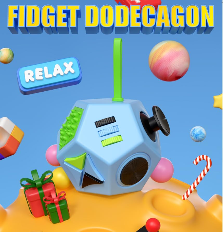DoDoMagxanadu fidget dodecagon cube blue sky protective case included