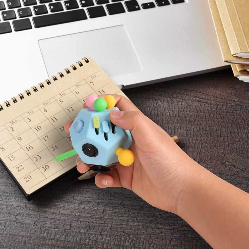 DoDoMagxanadu fidget dodecagon cube blue sky stress grooves and pocket portability