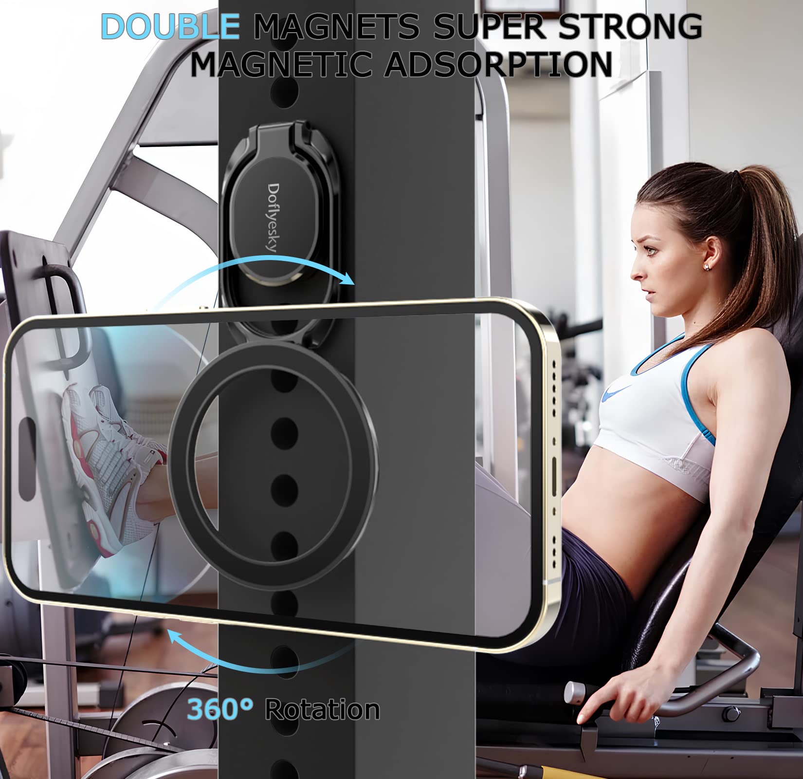 Doflyesky double adjustable grip provides secure hold during one-handed use