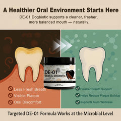 Dogbiotics Dental Powder DE-01 scoop used for accurate daily dosage.