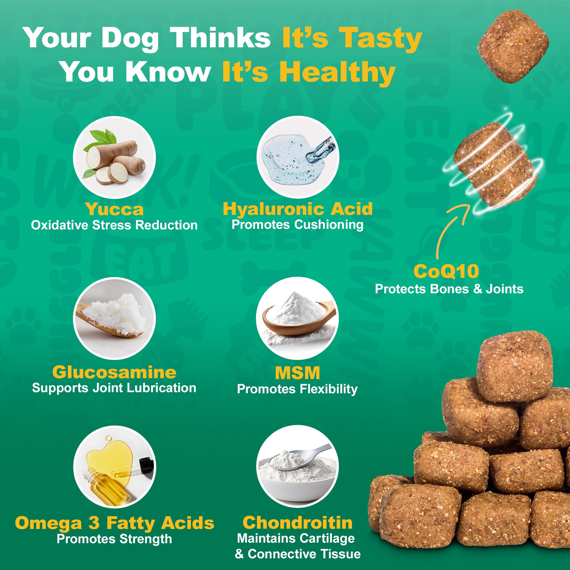Doggie Dailies chicken-flavor chews, appealing texture that many dogs eagerly accept.