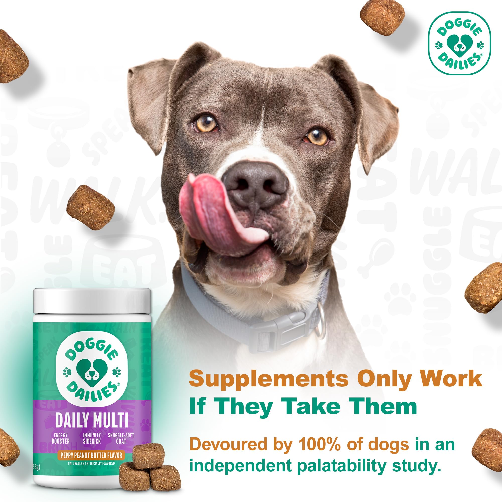 Doggie Dailies joint health soft chews with glucosamine may help mobility.