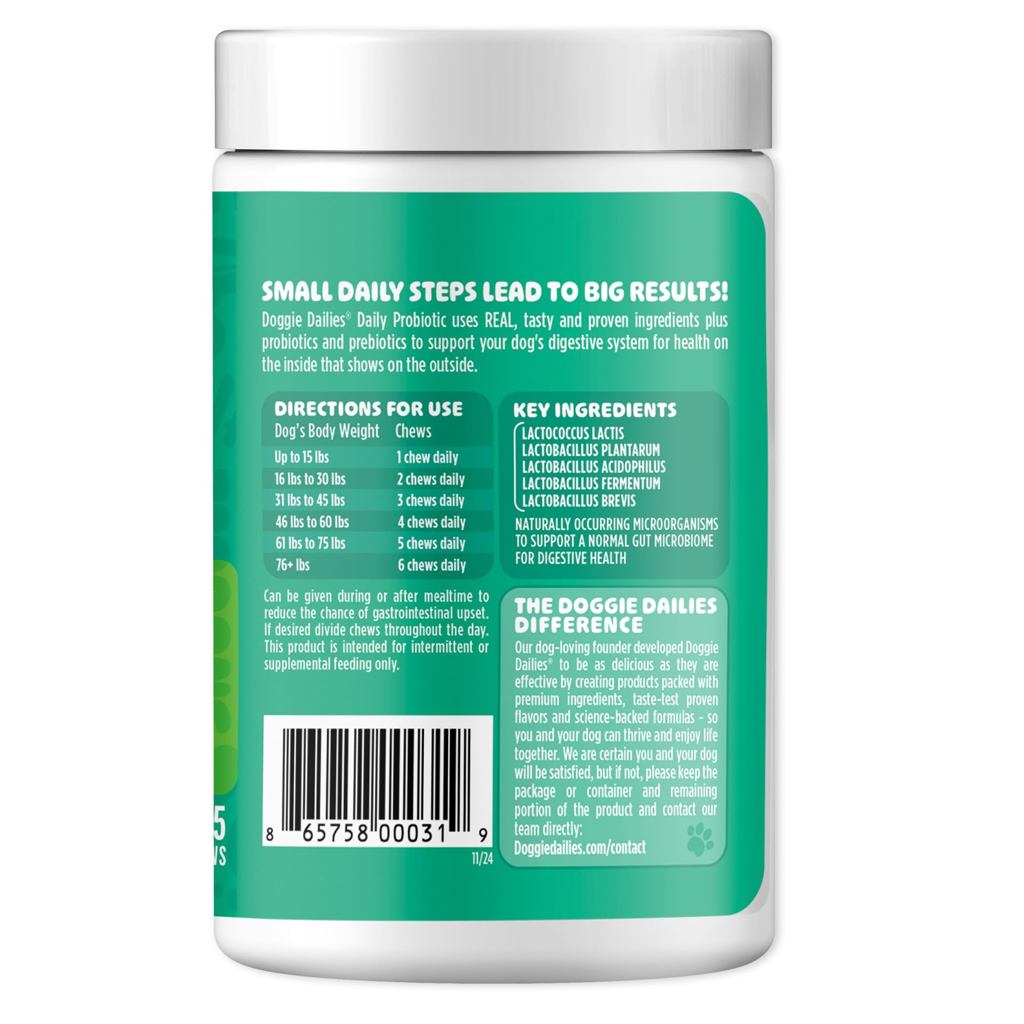 Morning routine with Doggie Dailies Probiotics in daily use