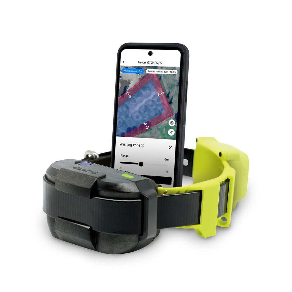 Dogtra GPS Fence boundary setup showing customizable boundaries for safe outdoor play
