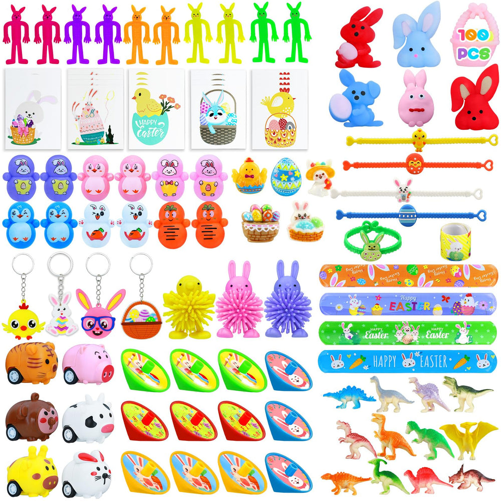 Dokeawo Easter egg fillers with assorted toys for festive egg hunts and prizes