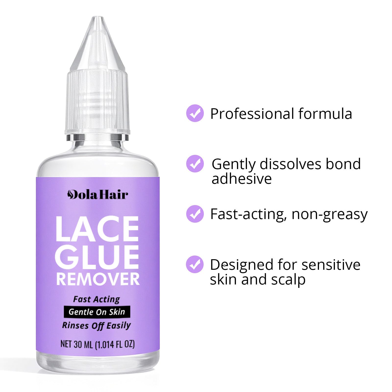 Dolahair application drying panel highlights clear bond as it dries.