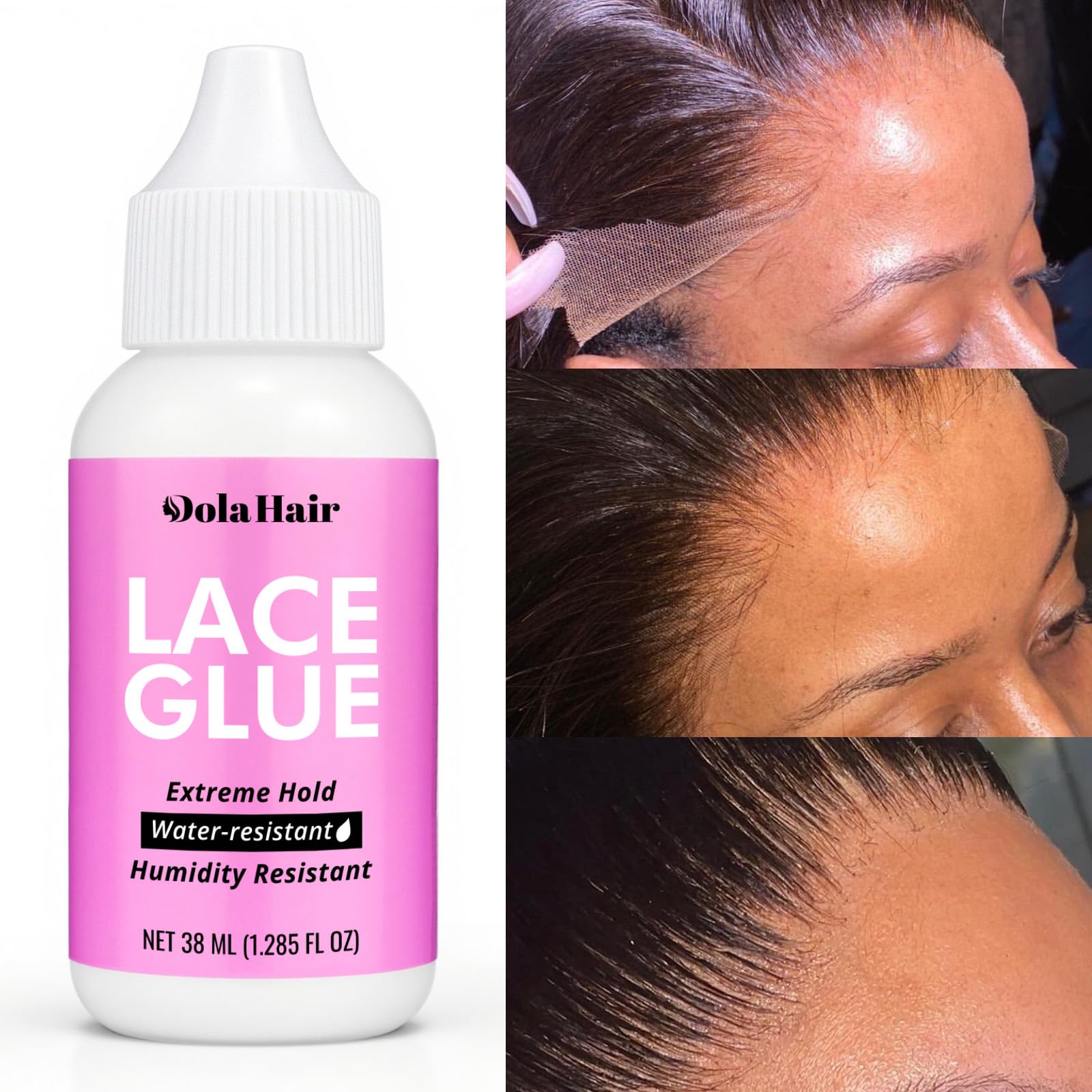 Dolahair Edge Brush for smooth application and styling.