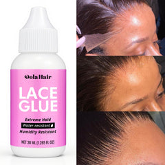 Dolahair lace glue being applied in thin layers for smooth adhesion