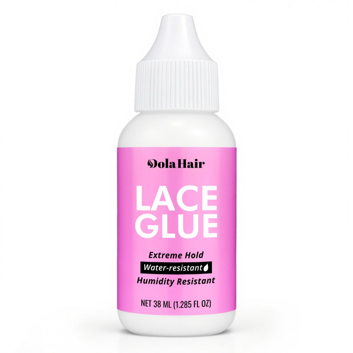Dolahair Extreme Hold bottle close-up for secure, discreet bonding