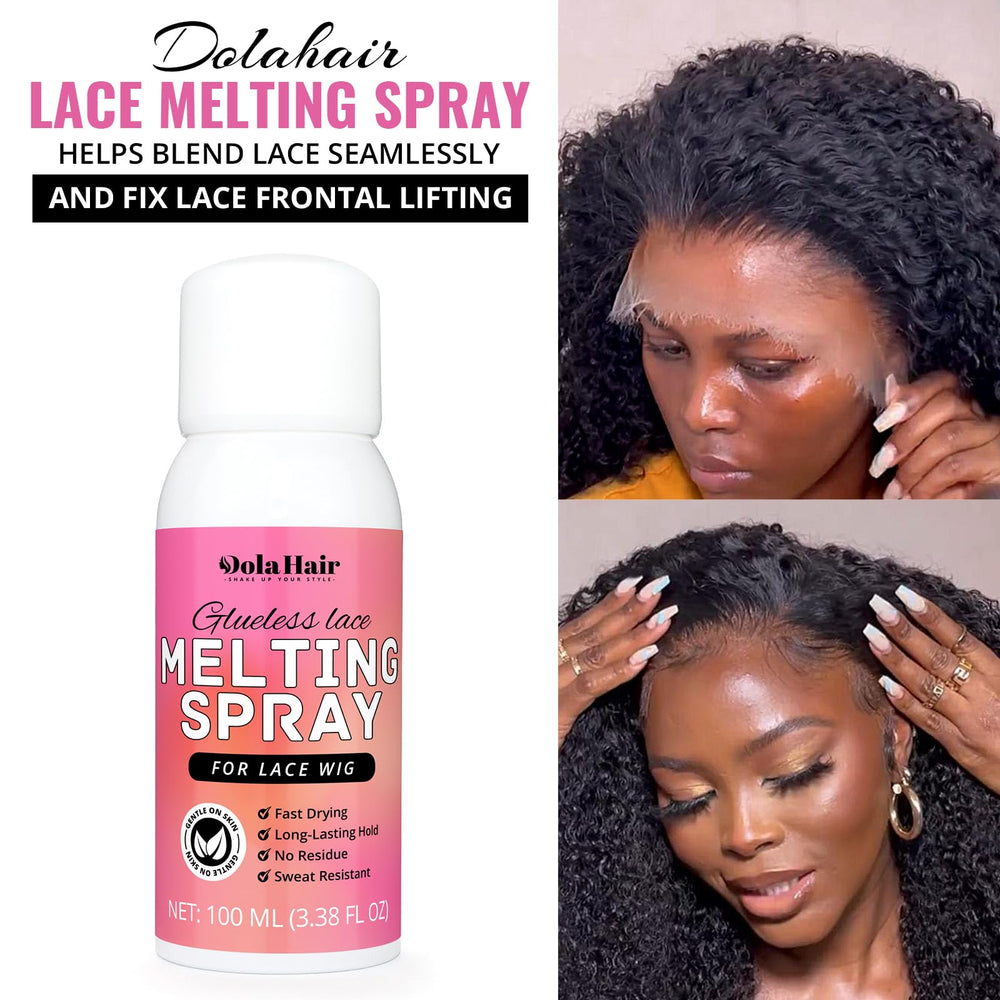Dolahair Lace Melting Spray used to secure the lace edge.