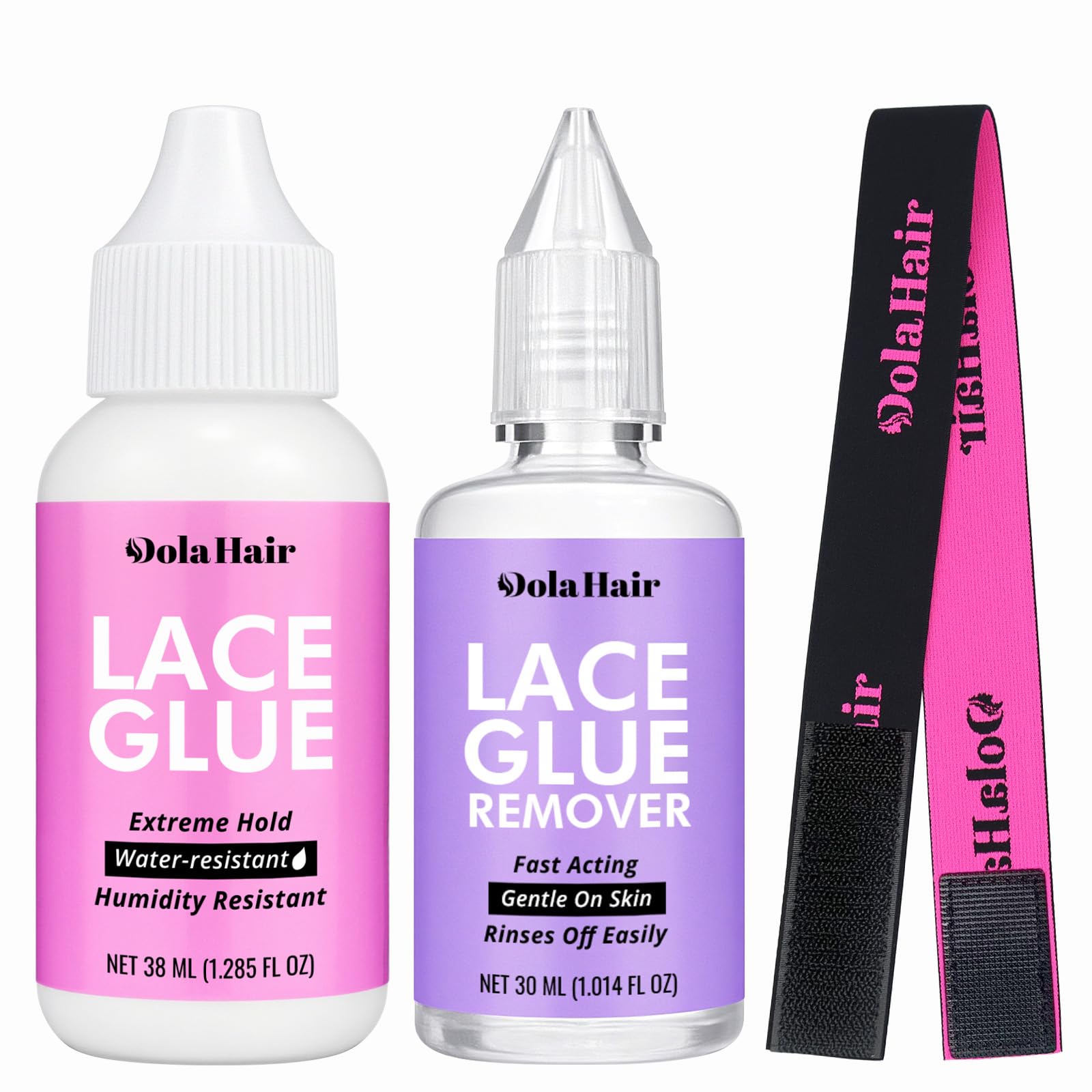 Dolahair lace wig glue bottle provides a strong, discreet bond for lace fronts.