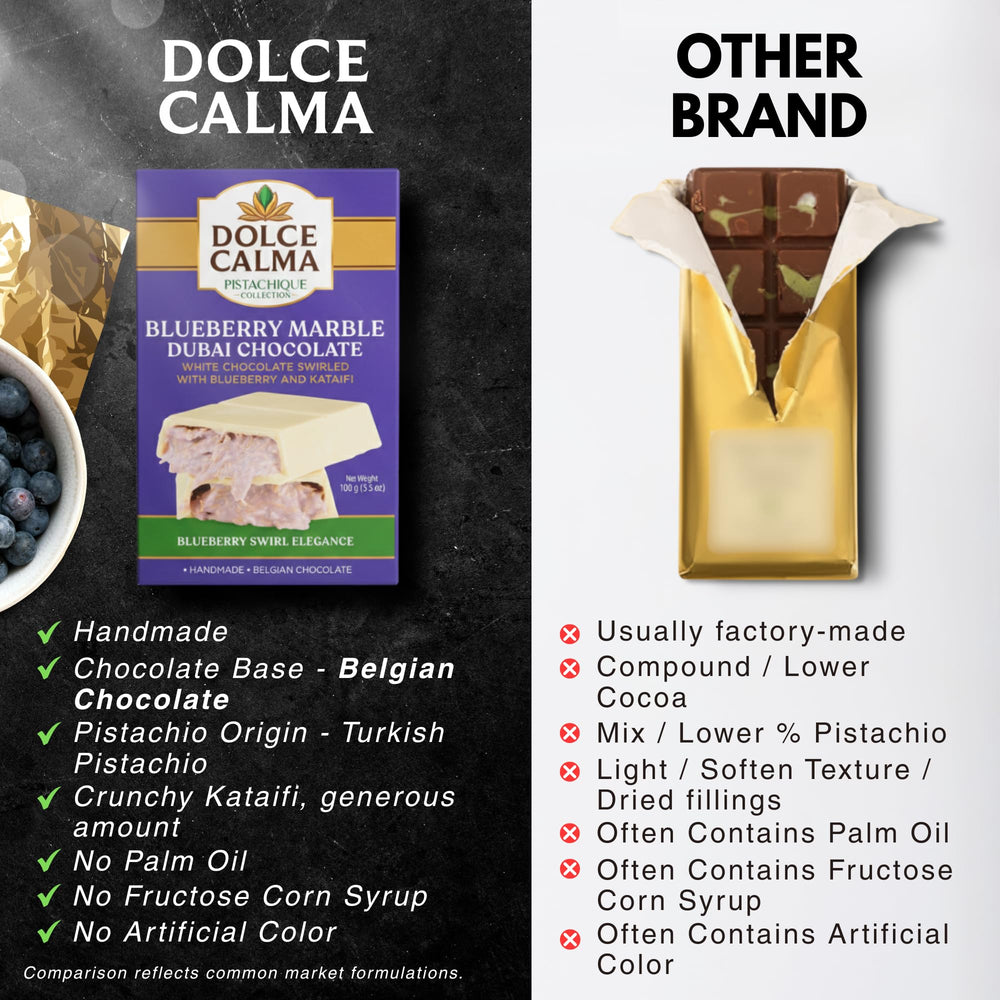 Dolce Calma Dubai chocolate bar wrapped, ready for gifting