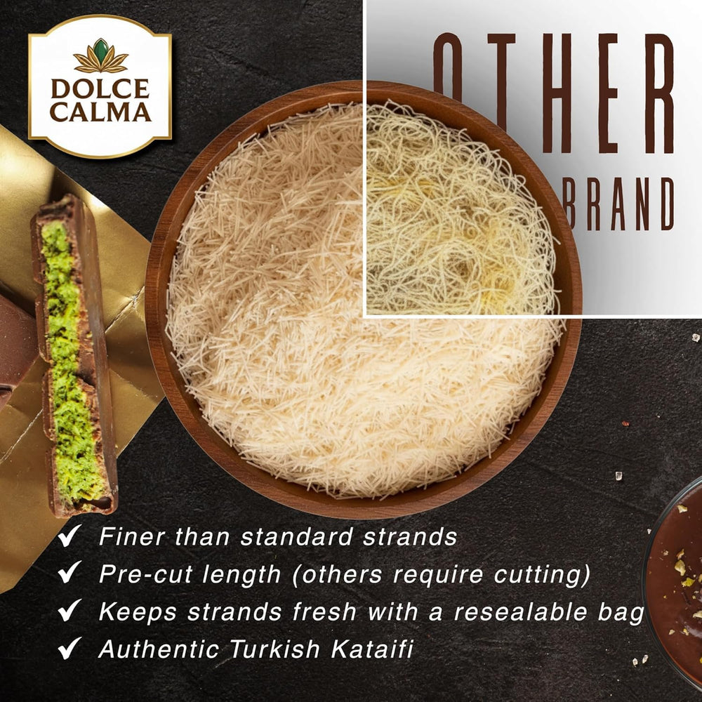 Dolce Calma kataifi dough baklava layers image displays even layering for professional-looking pastries.