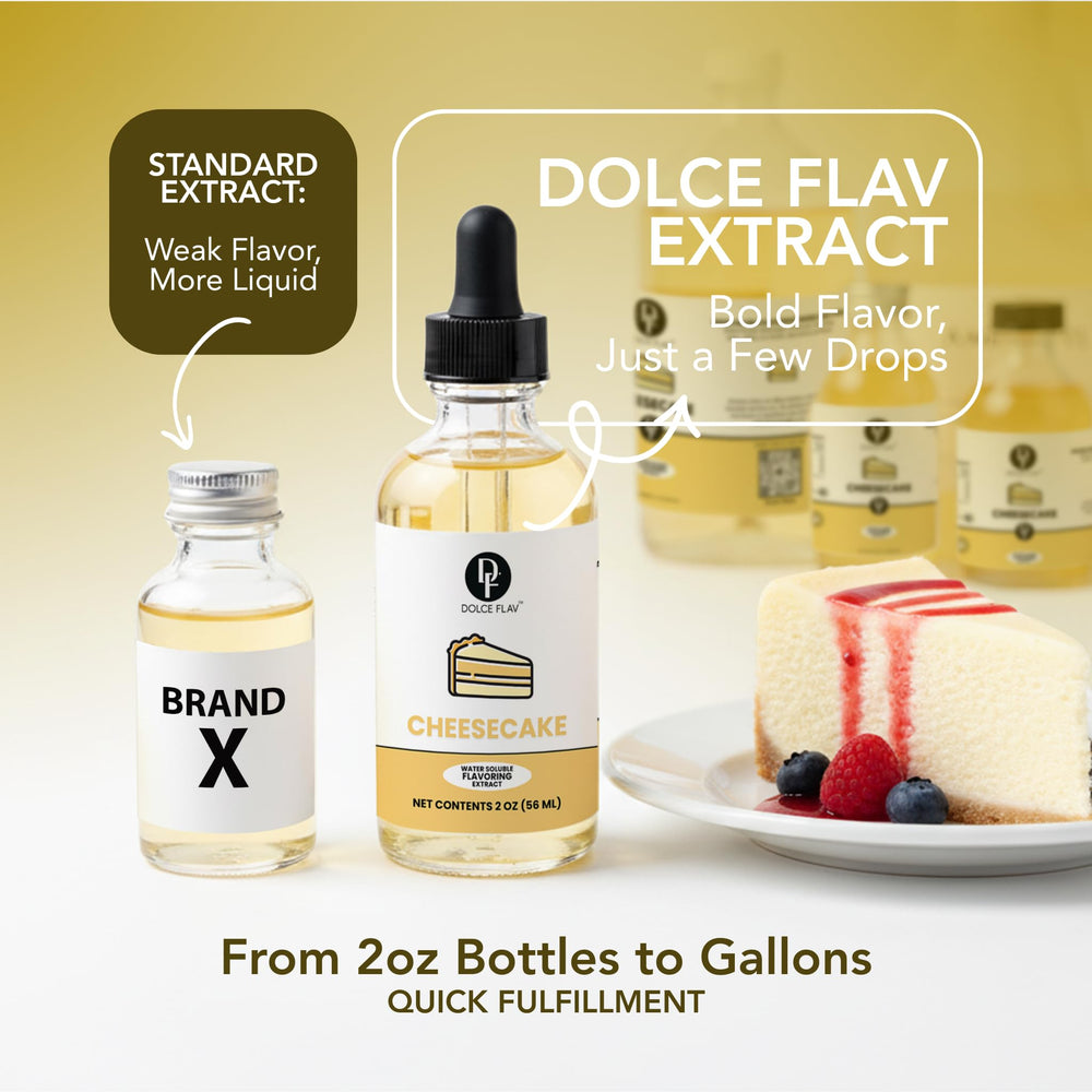 Dolce Flav Cheesecake Extract used in a beverage for a cheesecake twist