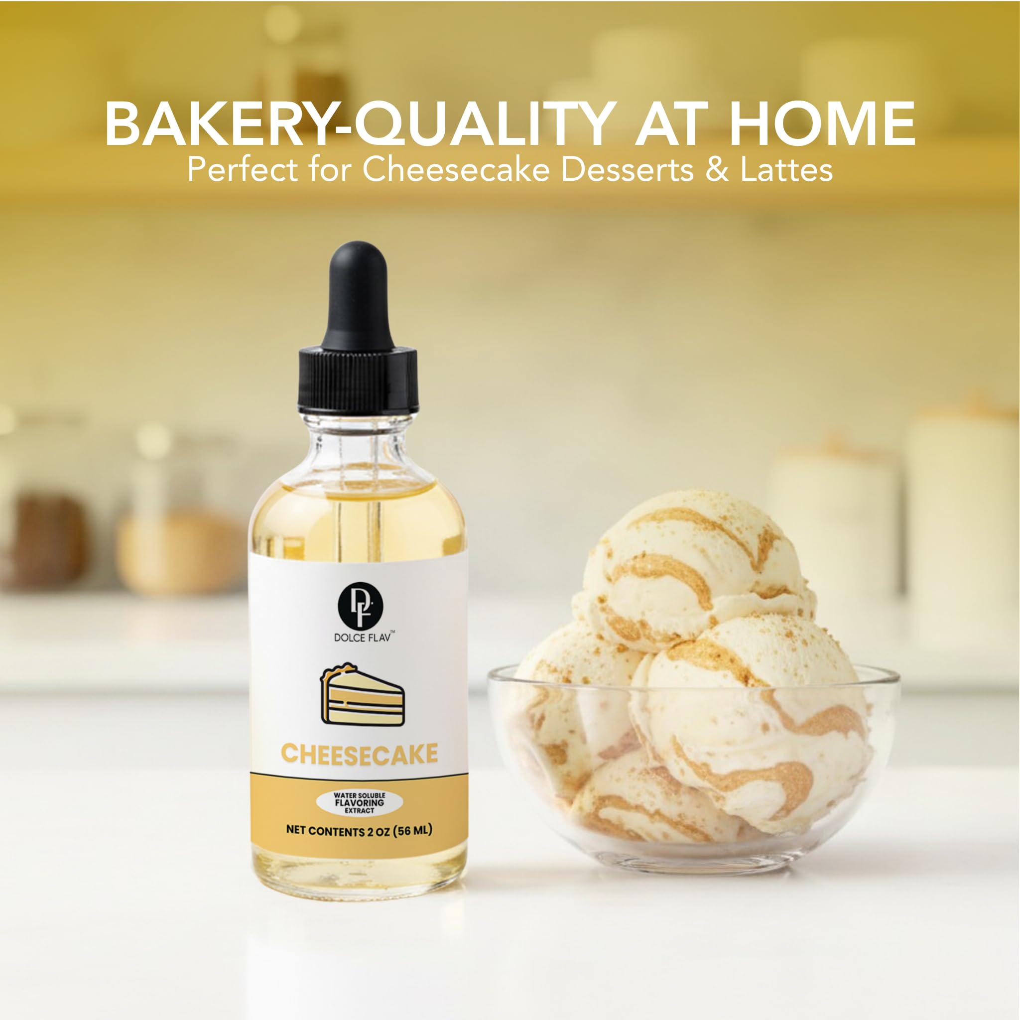 Drops of Dolce Flav Cheesecake Extract added to batter for creamy flavor