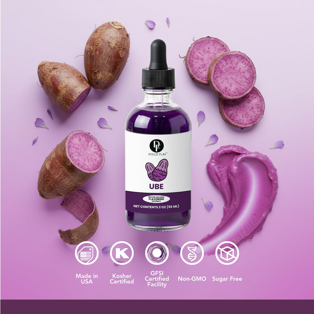 Dolce Flav Purple Ube Extract in baking dough for purple ube flavor