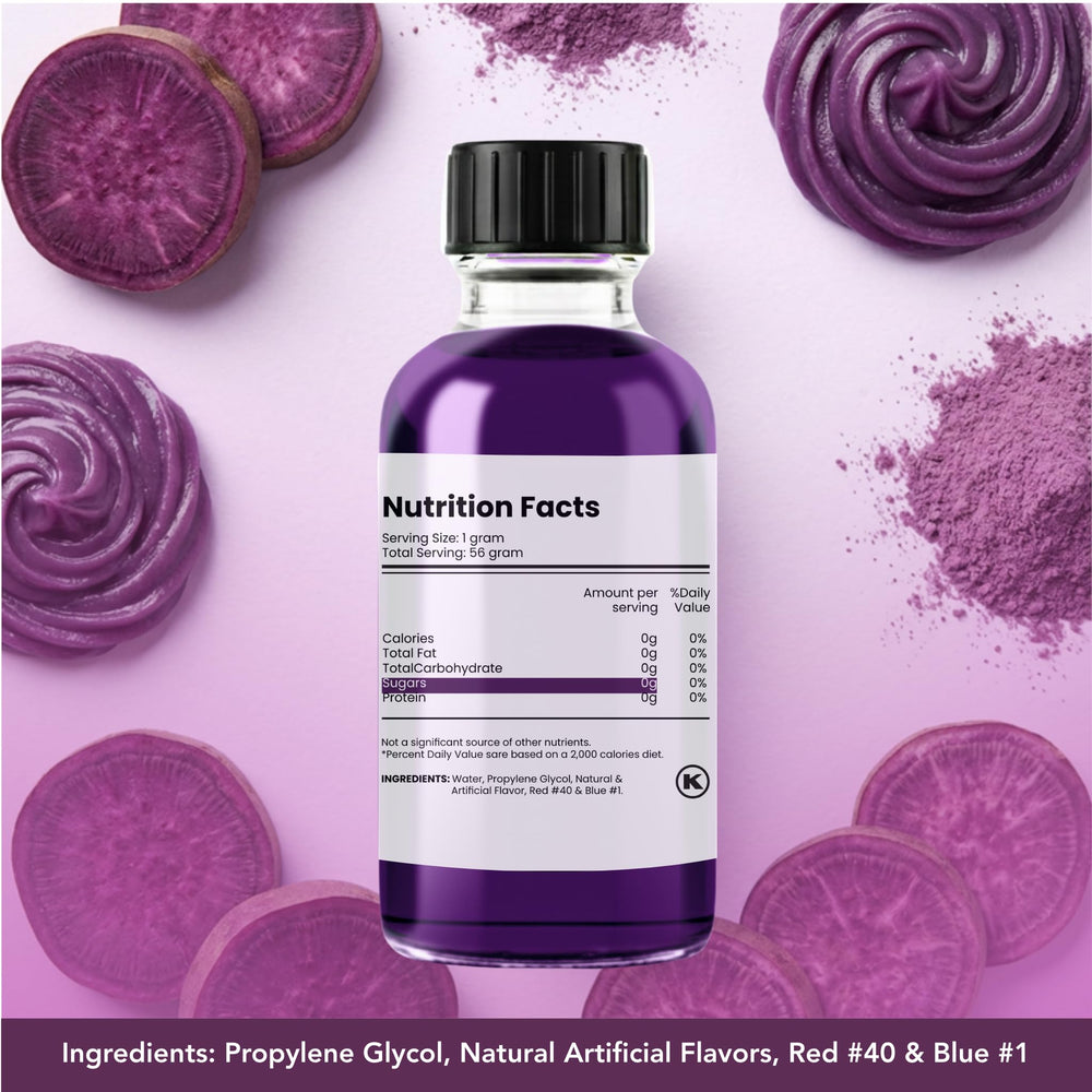 Dolce Flav Purple Ube Extract used in a bowl for creamy ice cream